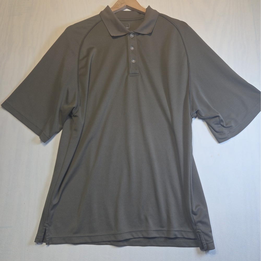 Slazenger Men's XL Brown Performance Golf Polo Shirt Short Sleeve Checkered